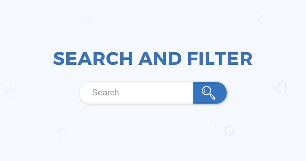 Website search and filtering functionality