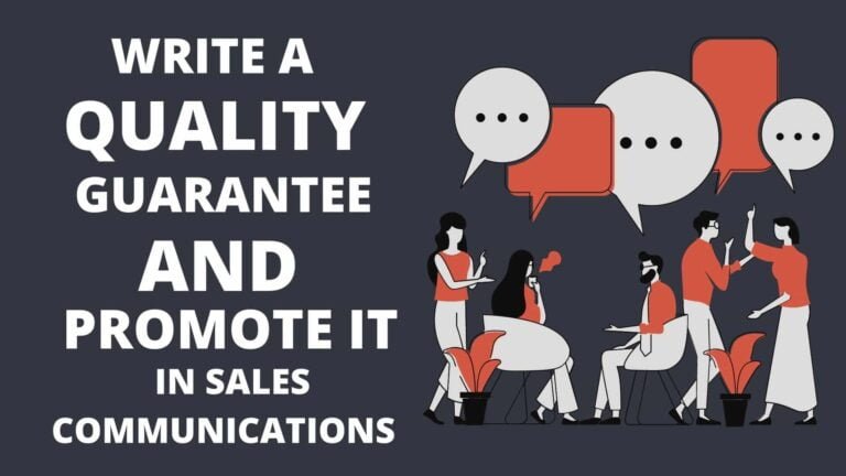 Write a Quality Guarantee and Promote It in Sales Communications