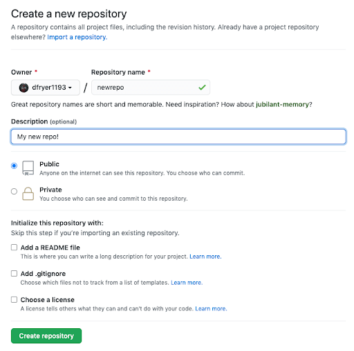 How to Create a new repository in Github