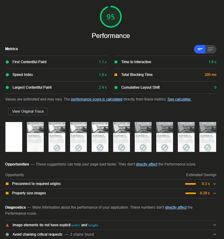 DevTools Lighthouse panel