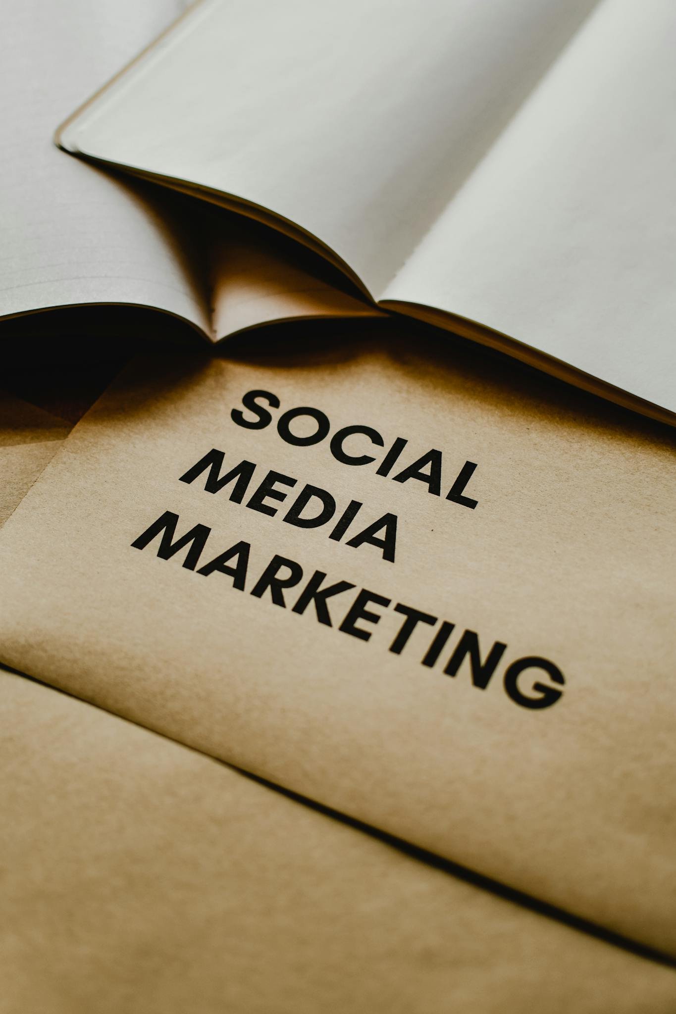 close up of brown envelopes with social media